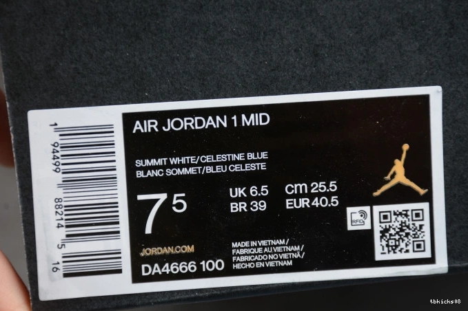 Cheap TBkick 1 Mid Textures Mixed Air DA4666-100 Jordan Blue 0714